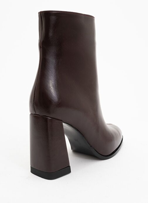 JEWEL Bordo Cilt Kadın Topuklu Bot - Görsel 5