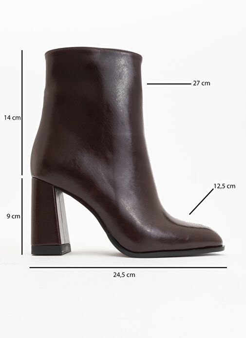 JEWEL Bordo Cilt Kadın Topuklu Bot - Görsel 6