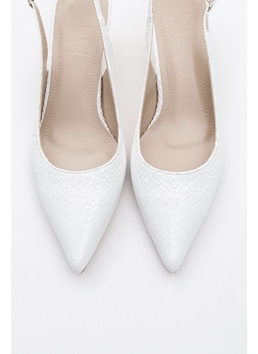 VALUE Beyaz Desenli Kadın Topuklu Ayakkabı - Görsel 3