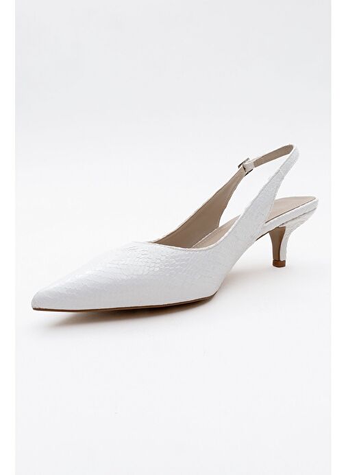 VALUE Beyaz Desenli Kadın Topuklu Ayakkabı - Görsel 4