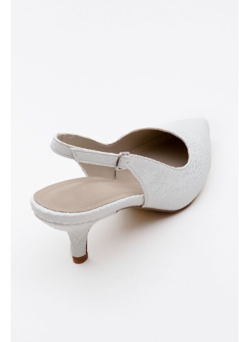 VALUE Beyaz Desenli Kadın Topuklu Ayakkabı - Görsel 5