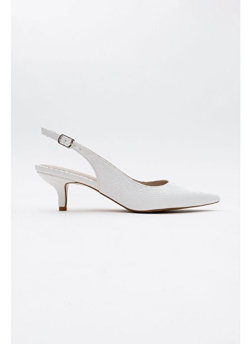 VALUE Beyaz Desenli Kadın Topuklu Ayakkabı - Görsel 6