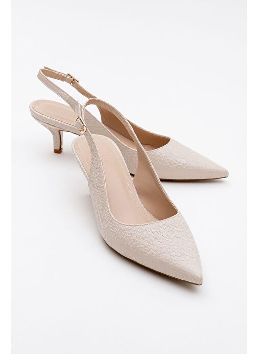 VALUE Bej Desenli Kadın Topuklu Ayakkabı - Görsel 2