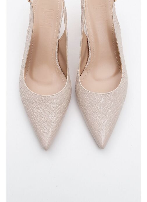 VALUE Bej Desenli Kadın Topuklu Ayakkabı - Görsel 3