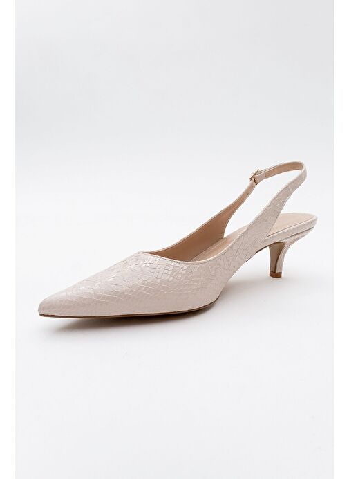 VALUE Bej Desenli Kadın Topuklu Ayakkabı - Görsel 4