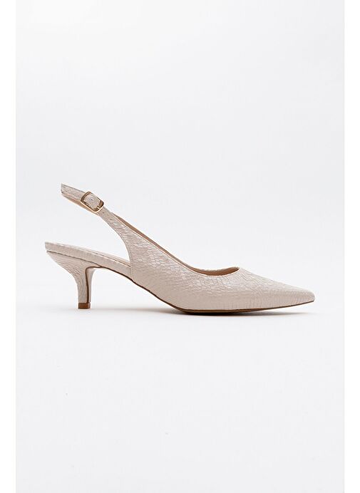 VALUE Bej Desenli Kadın Topuklu Ayakkabı - Görsel 6