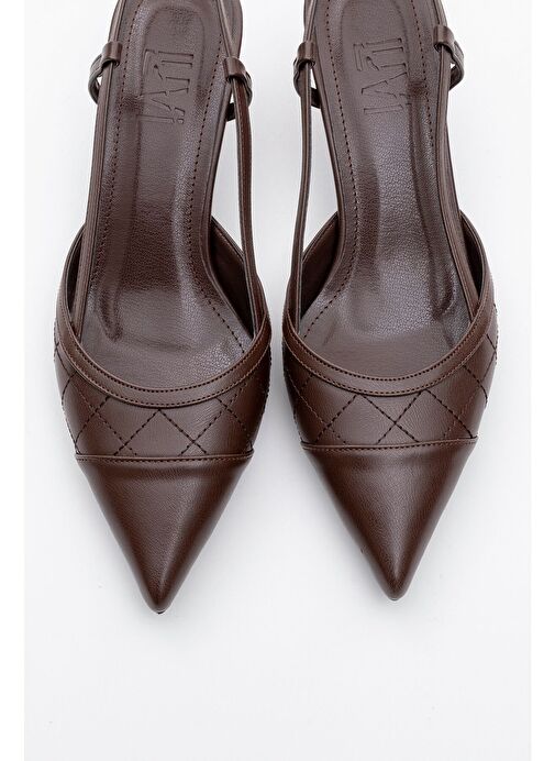 POINT Kahverengi Kadın Topuklu Ayakkabı - Görsel 3
