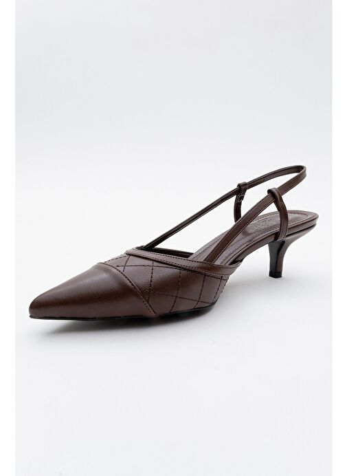 POINT Kahverengi Kadın Topuklu Ayakkabı - Görsel 4