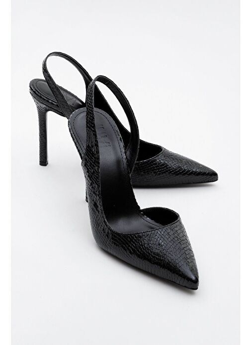 TWİNE Siyah Desenli Kadın Topuklu Ayakkabı - Görsel 2