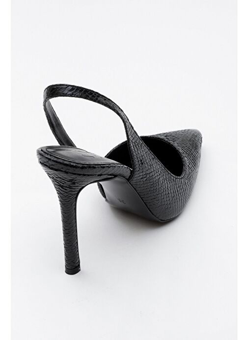 TWİNE Siyah Desenli Kadın Topuklu Ayakkabı - Görsel 5