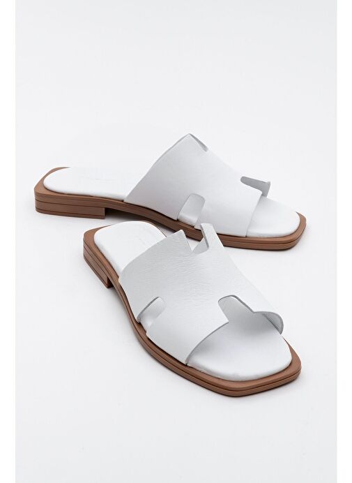 Luvi Shoes Luvi Shoes JEZ Beyaz Cilt Hakiki Deri Kadın Terlik Boyner'de! Beyaz - 2. görsel