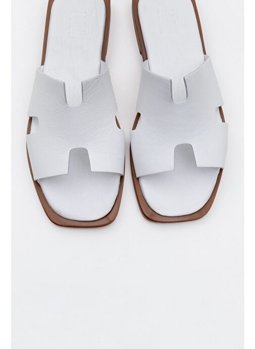 Luvi Shoes Luvi Shoes JEZ Beyaz Cilt Hakiki Deri Kadın Terlik Boyner'de! Beyaz - 3. görsel