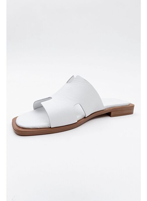 Luvi Shoes Luvi Shoes JEZ Beyaz Cilt Hakiki Deri Kadın Terlik Boyner'de! Beyaz - 4. görsel