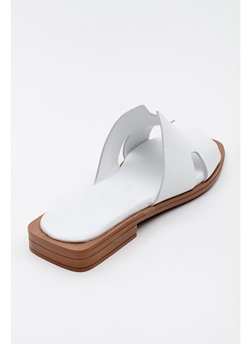 Luvi Shoes Luvi Shoes JEZ Beyaz Cilt Hakiki Deri Kadın Terlik Boyner'de! Beyaz - 5. görsel