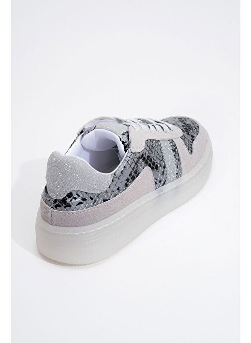 REXİE Gümüş Desenli Simli Kadın Spor Ayakkabı - Görsel 5