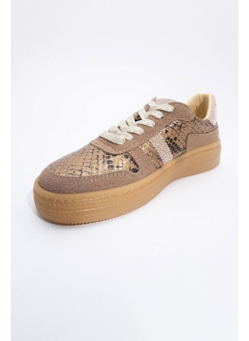 REXİE Altın Desenli Simli Kadın Spor Ayakkabı - Görsel 4