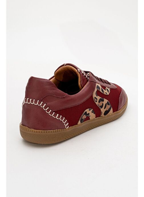 PERRY Bordo Hakiki Deri Kadın Spor Ayakkabı - Görsel 5