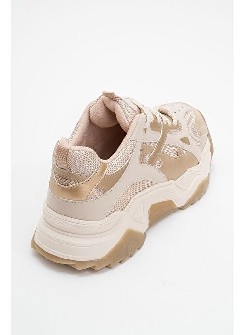 LECCE Bej Altın Kadın Spor Ayakkabı - Görsel 5