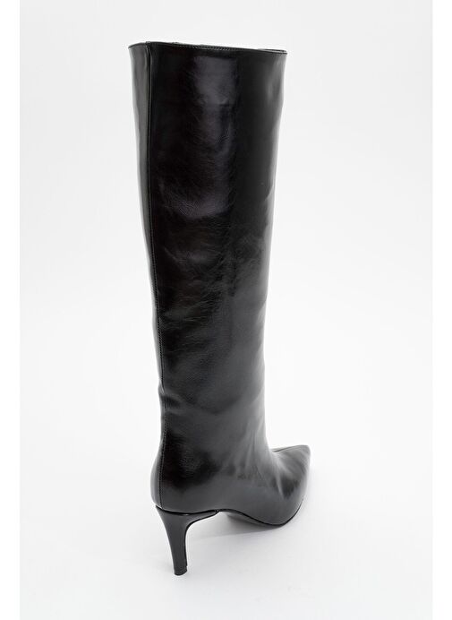 CAMİLA Siyah Cilt Kadın Topuklu Çizme - Görsel 5