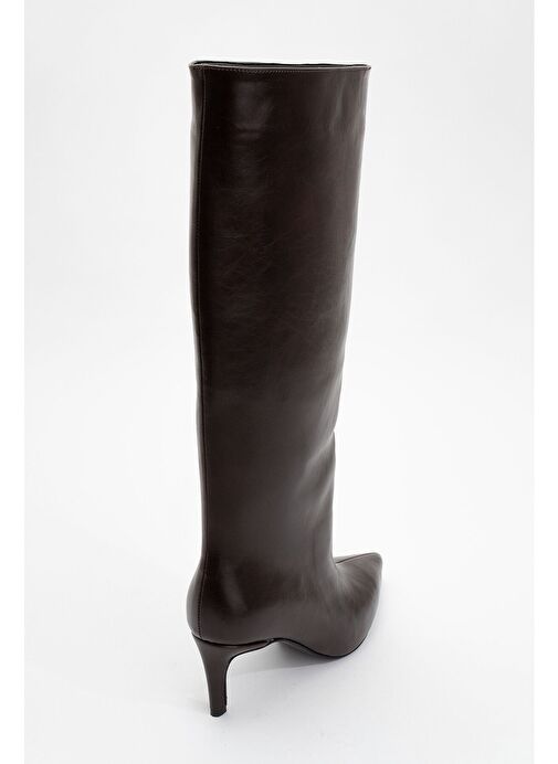 CAMİLA Kahverengi Cilt Kadın Topuklu Çizme - Görsel 5