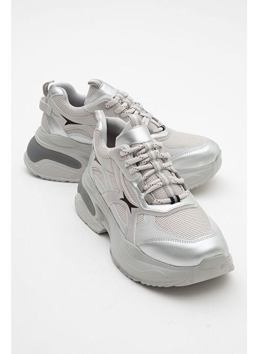 MARRON Gümüş Gri Kadın Spor Sneakers - Görsel 2