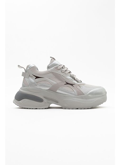 MARRON Gümüş Gri Kadın Spor Sneakers - Görsel 6