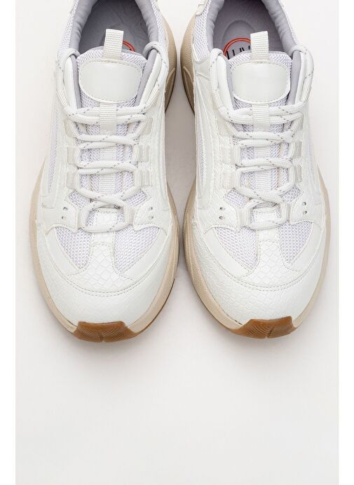 LETTY Beyaz Baskı Fileli Kadın Spor Ayakkabı - Görsel 3