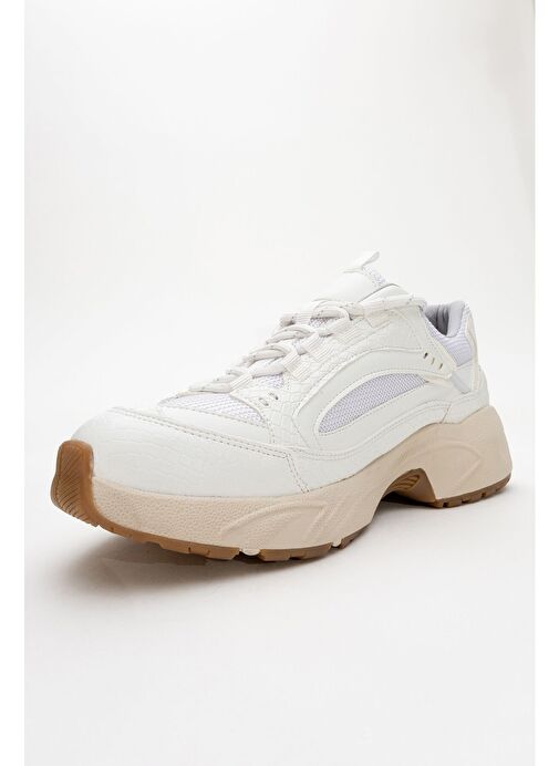 LETTY Beyaz Baskı Fileli Kadın Spor Ayakkabı - Görsel 4