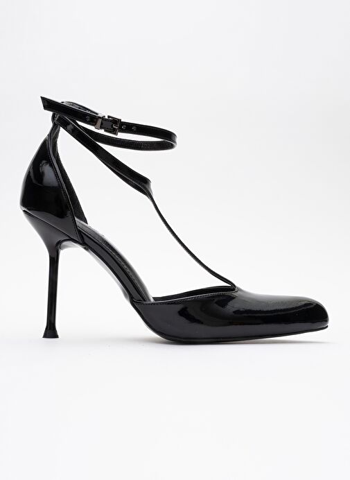 JON Siyah Rugan Kadın İnce Topuklu Ayakkabı - Görsel 7