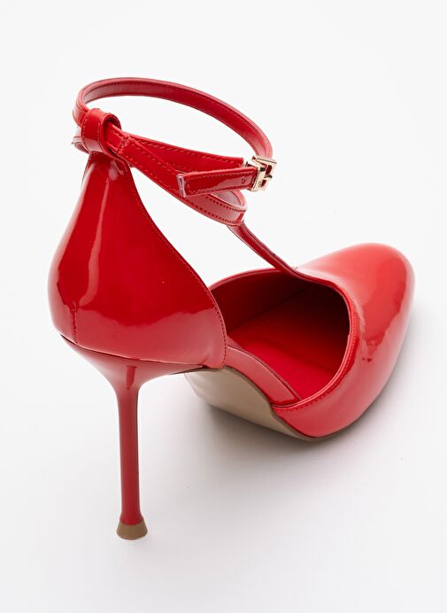 JON Kırmızı Rugan Kadın İnce Topuklu Ayakkabı - Görsel 6