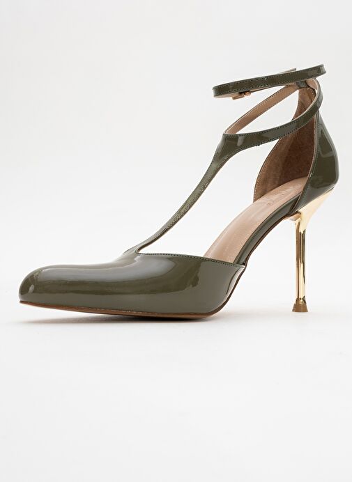 JON Haki Rugan Kadın İnce Topuklu Ayakkabı - Görsel 5