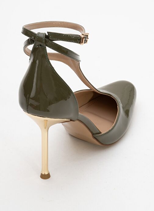 JON Haki Rugan Kadın İnce Topuklu Ayakkabı - Görsel 6