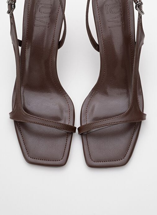 MELBY Kahve Cilt Kadın Topuklu Ayakkabı - Görsel 3