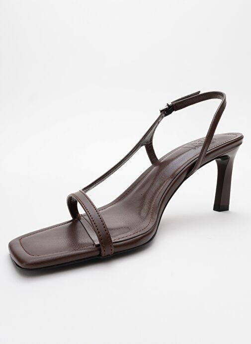 MELBY Kahve Cilt Kadın Topuklu Ayakkabı - Görsel 5