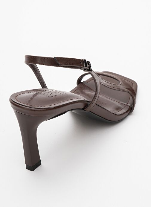 MELBY Kahve Cilt Kadın Topuklu Ayakkabı - Görsel 6