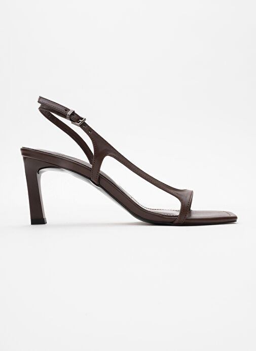 MELBY Kahve Cilt Kadın Topuklu Ayakkabı - Görsel 7