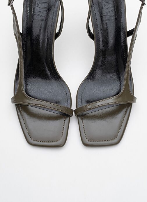 MELBY Haki Cilt Kadın Topuklu Ayakkabı - Görsel 3