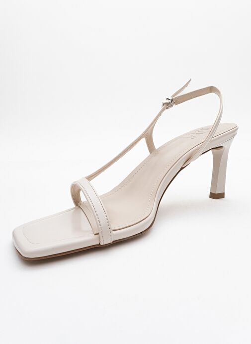 MELBY Ekru Cilt Kadın Topuklu Ayakkabı - Görsel 5