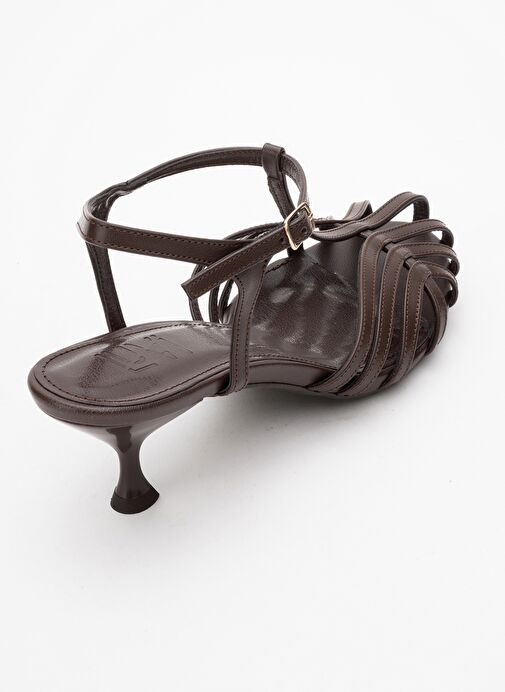 FELİP Kahve Cilt Bantlı Kadın Kısa Topuklu Ayakkabı - Görsel 6