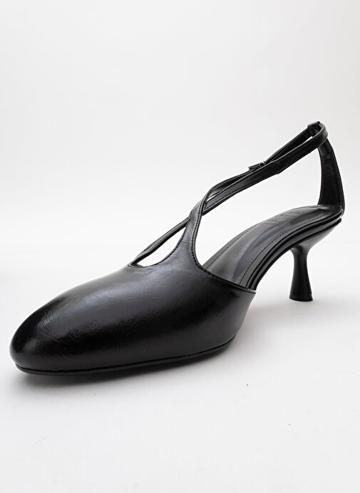 AGVES Siyah Cilt Kadın Topuklu Ayakkabı - Görsel 5
