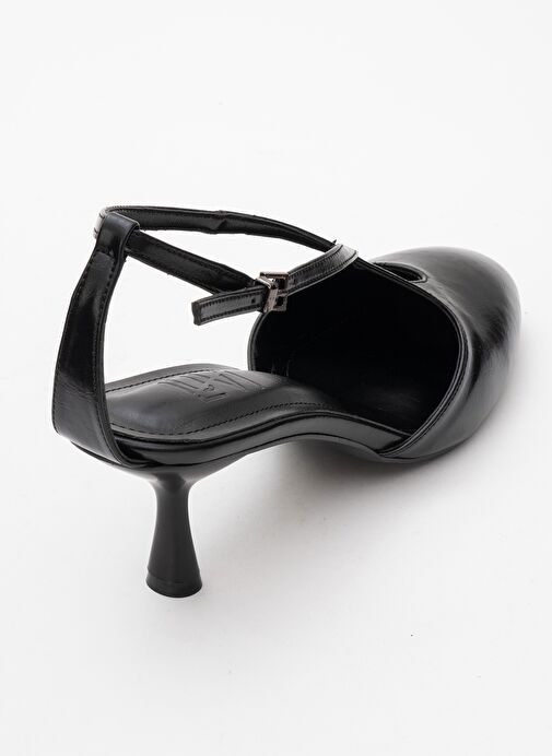 AGVES Siyah Cilt Kadın Topuklu Ayakkabı - Görsel 6