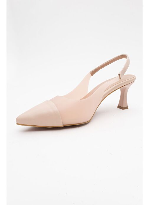 MOORE Ten Şeffaf Arkası Açık Sivri Burun Kadın Topuklu Ayakkabı - Görsel 4