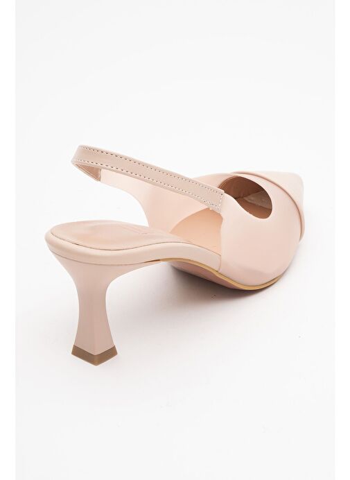 MOORE Ten Şeffaf Arkası Açık Sivri Burun Kadın Topuklu Ayakkabı - Görsel 5