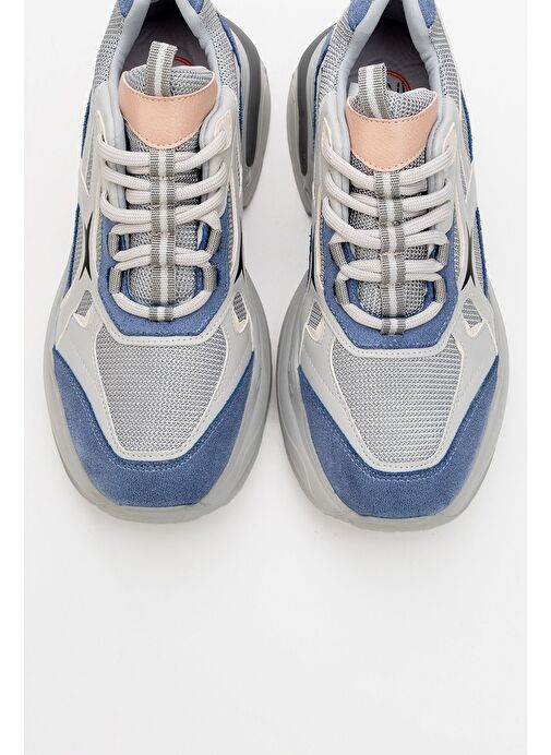 MARRON Mavi Gri Kadın Spor Sneakers - Görsel 3