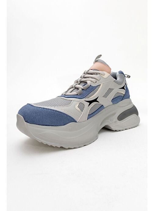 MARRON Mavi Gri Kadın Spor Sneakers - Görsel 4