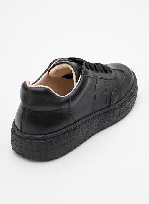 FİORE Siyah Cilt Hakiki Deri Kadın Spor Ayakkabı - Görsel 5