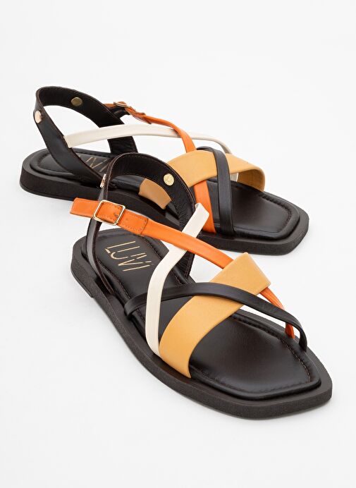 ROUSE Kahve Multi Hakiki Deri Kadın Sandalet - Görsel 2