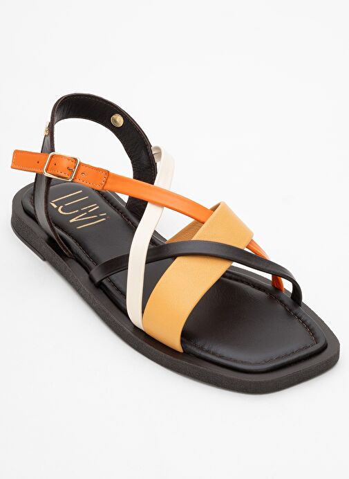 ROUSE Kahve Multi Hakiki Deri Kadın Sandalet - Görsel 4