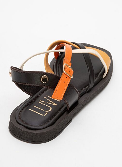 ROUSE Kahve Multi Hakiki Deri Kadın Sandalet - Görsel 6