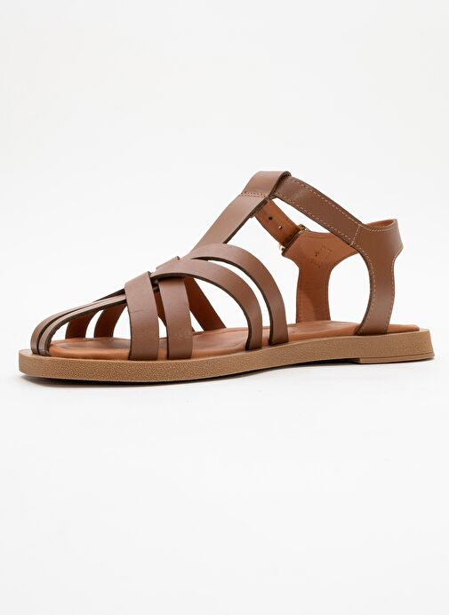 ANDRES Taba Hakiki Deri Kadın Sandalet - Görsel 5